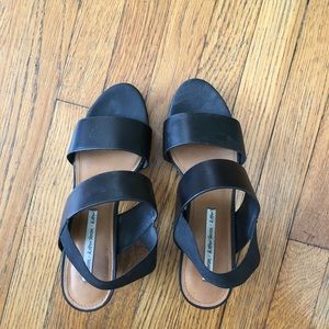& other stories black wedge sandals